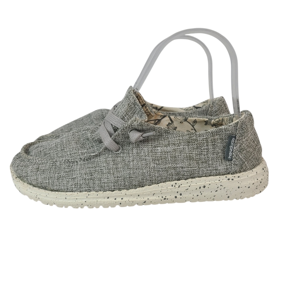 Hey Dude Wendy Iron Gray Linen Women's Sneakers Size 5
